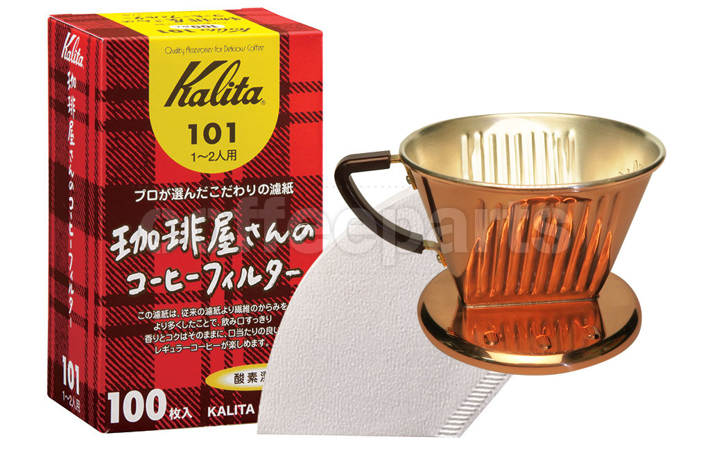 Kalita 101 Copper FlatV Dripper inc Filter Kit Coffee Parts
