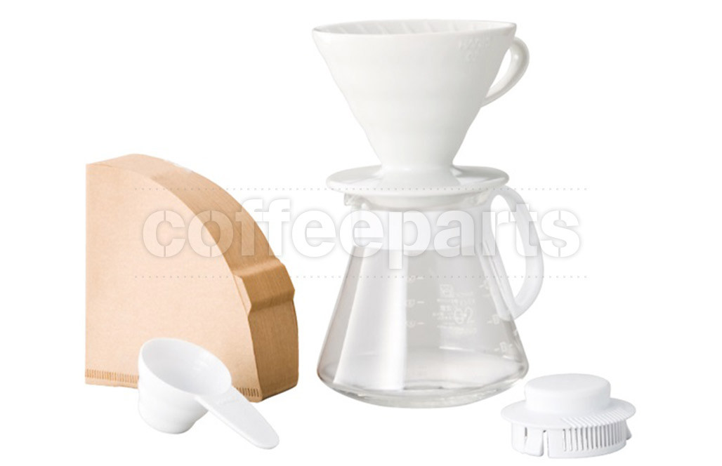 Hario 2Cup V60 White Ceramic Set Coffee Parts