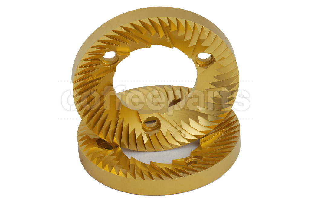 K110+ 75mm Flat Titanium Burrs/Blades to fit Mythos One
