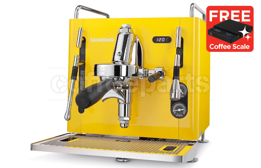 Yellow coffee machine best sale