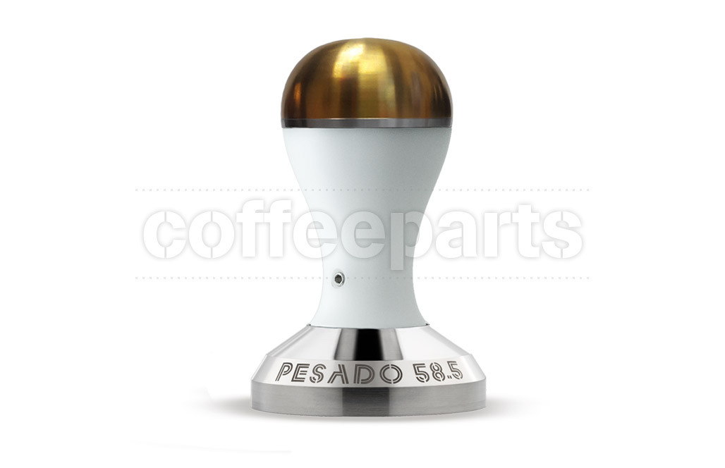 Pesado 58.5mm Coffee Tamper White and Gold Modular Coffee Parts
