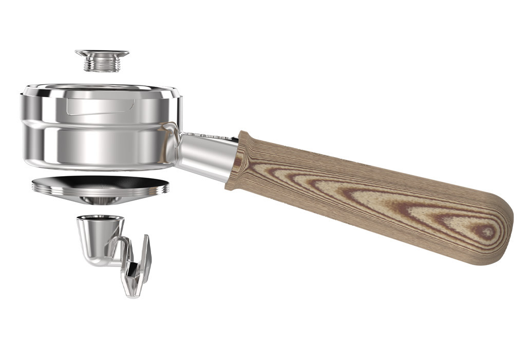 Pesado Hybrid Double Portafilter: Oak- to fit 54mm Breville