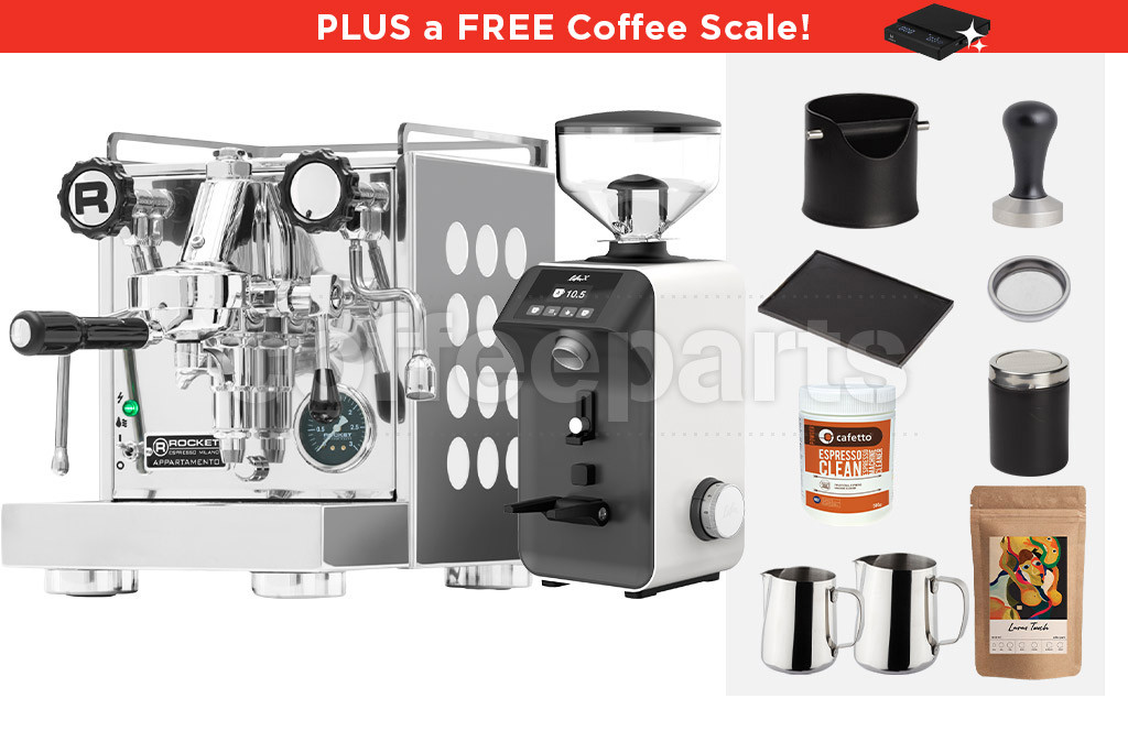 Rocket Appartamento Espresso Machine Package: White Coffee Parts
