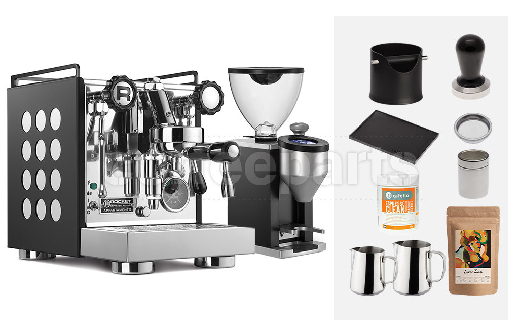 Rocket Appartamento Nero Espresso Machine Package: Black/White