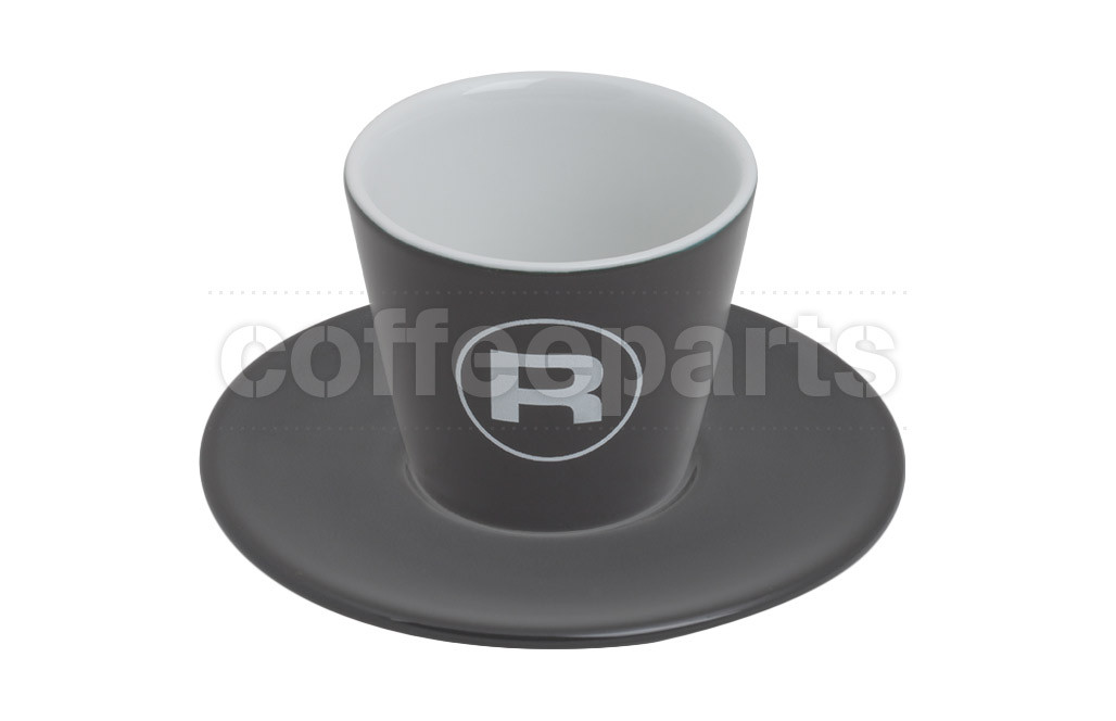 Rocket 180ml Porta Via Charcoal Grey Coffee Cups (6 Cups/Saucers) : RA99906449