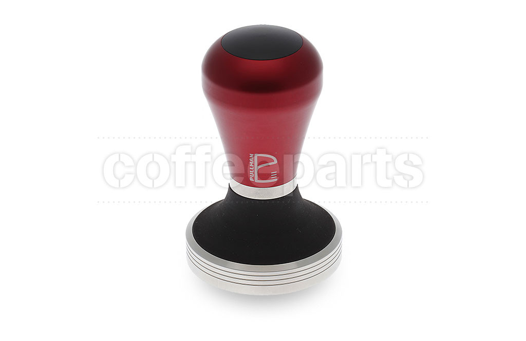 Pullman Barista 58.3mm Flat Tamper with Crimson Red Handle