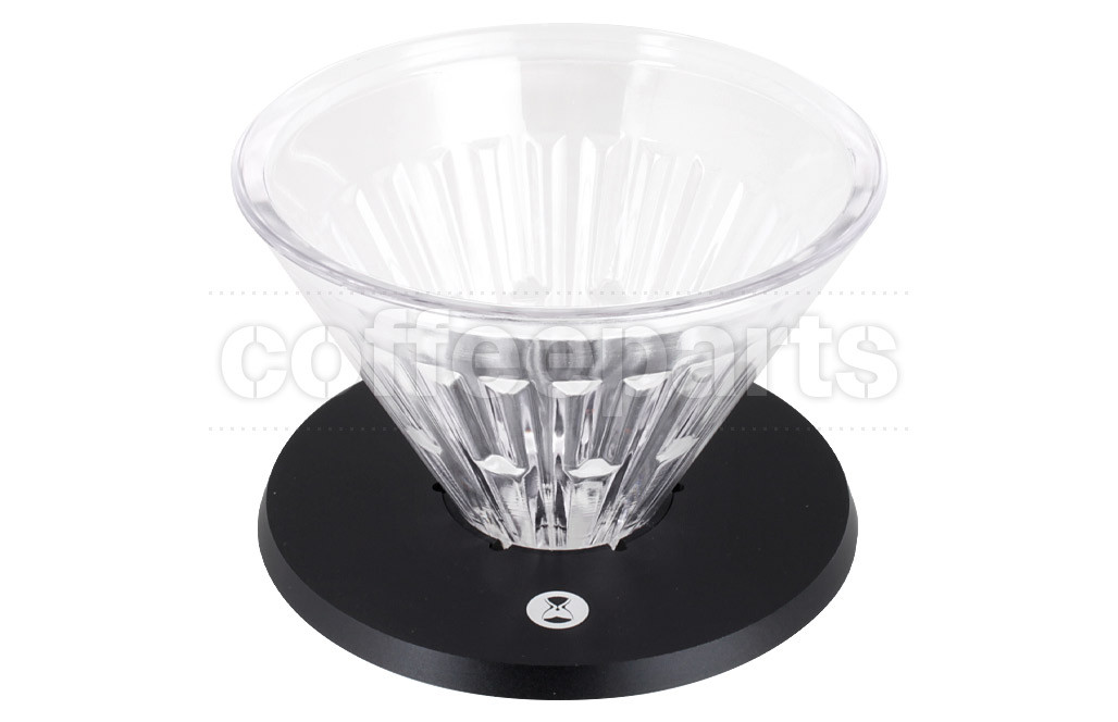 Timemore 1-Cup Crystal Eye Glass Coffee Dripper: Black Metal