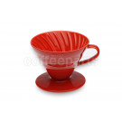 Hario 2-Cup V60 Red Ceramic Coffee Dripper: VDC-02R