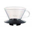 Kalita 155 Glass Coffee Dripper w/ Black Handle (uses Wave Filters)