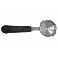 Short portafilter with rubber handle