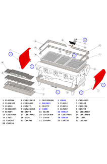 La Marzocco KB90 Cup Warmer Grilles, Lion Logo & Mounting Hardware