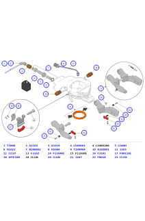 La Marzocco KB90 Straight-In Group Gasket, Brew Solenoid & Drain Parts