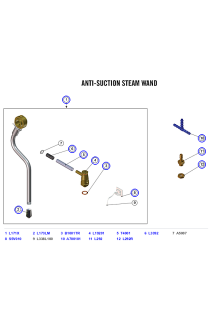La Marzocco Linea Classic S Anti-Suction Steam Wand, Vacuum Breaker, Tube & Steam Tip
