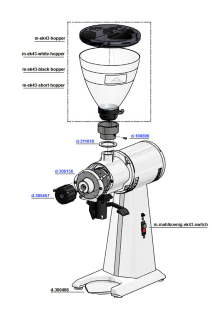 Mahlkonig EK43 and EK43S - Hopper and Main Parts