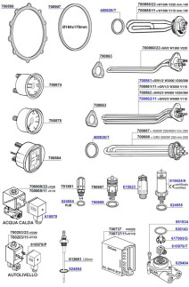Pavoni - Elements, gauges and boiler components