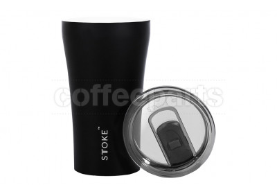 Sttoke 12oz Black Ceramic Reusable Coffee Cup