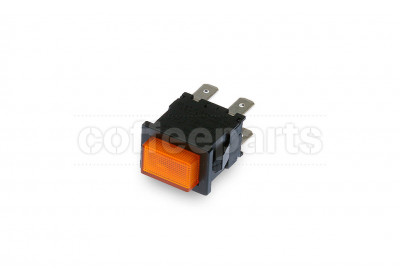 Orange 2-pole luminous switch