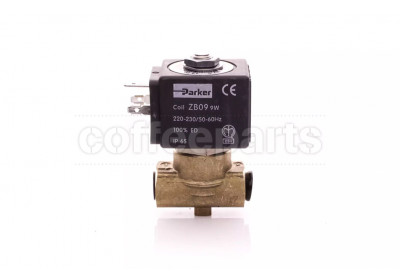 2-way PARKER solenoid valve 1/4-1/4 inch bsp 220v (complete)