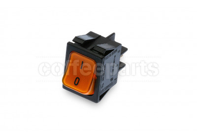 Orange 2-pole luminous switch