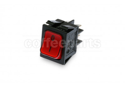 Red 2-pole luminous switch