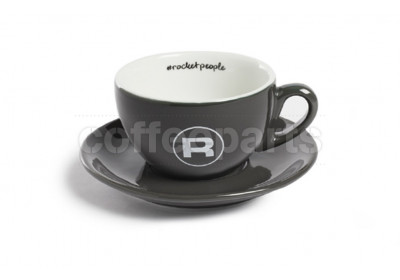 Rocket 180ml Cappuccino Coffee Cups (6 Cups/Saucers): Grey