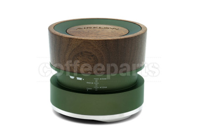 Airflow Coffee Distributor: 58.5mm, dark green precision tool.