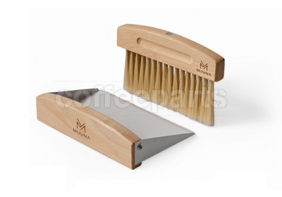 Muvna Coffee Grounds Pan & Brush: White