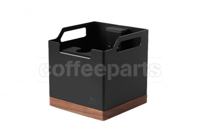 Muvna Square Steel/Walnut Knock Box: Black