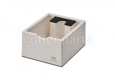 Muvna Portafilter Holder and Knock Box: White