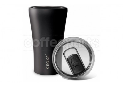 Sttoke 12oz Ceramic Reusable Coffee Cup: Midnight Black