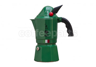 Bialetti 3 Cup Moka Alpina Coffee Maker in stainless steel.