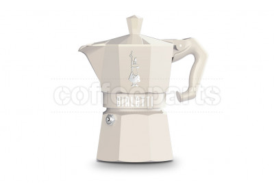 Bialetti 3 Cup Moka Exclusive Stove Top Coffee Maker: Cream