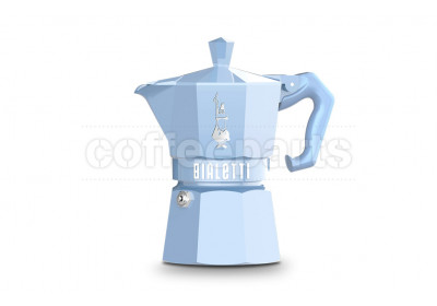 Bialetti 3 Cup Moka Exclusive Stove Top Coffee Maker: Light Blue