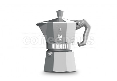 Bialetti 3 Cup Moka Exclusive Stove Top Coffee Maker: Silver