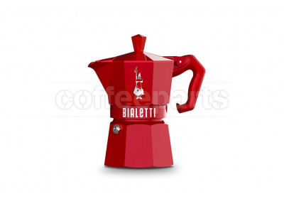 Bialetti 3 Cup Moka Exclusive Stove Top Coffee Maker: Red