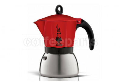 Bialetti 6 Cup Moka Induction Coffee Maker: Red