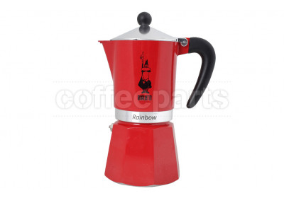 Bialetti 6 Cup Moka Rainbow Coffee Maker: Red