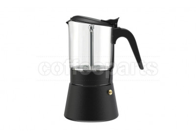 Joy Resolve ClearBrew Moka Pot Black: 360ml size, elegant design.  