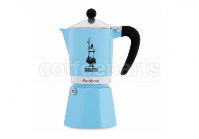 Bialetti 6 Cup Moka Rainbow Coffee Maker: Light Blue
