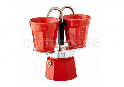Bialetti Mini Express 2 Cup Stove Top Espresso Maker: Red