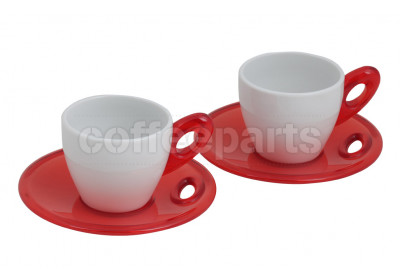 CLEARANCE Biesse Set Of Two Espresso Cups : Red