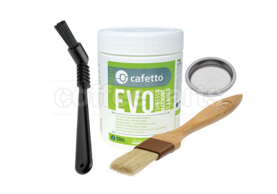 Organic EVO Cleaning Kit inc Cafetto 500g, Blind Filter, Brushes