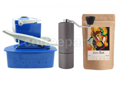 Nomad Camping kit inc Nomad, Timemore C2 Grinder and 250g Coffee: Blue