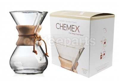 Chemex 6-Cup Classic Pour Over Coffee Kit inc 100 pack filters