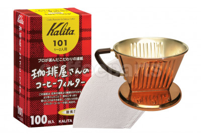 Kalita 101 Copper Flat-V Dripper inc Filter Kit