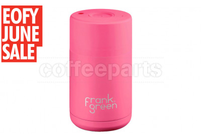 ﻿EOFY SALE Frank Green Ceramic Reusable Coffee Cup - 10oz / 295ml: Neon Pink