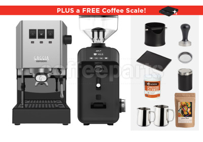 Gaggia Classic E24 / Ceado Espresso Machine Package: Black