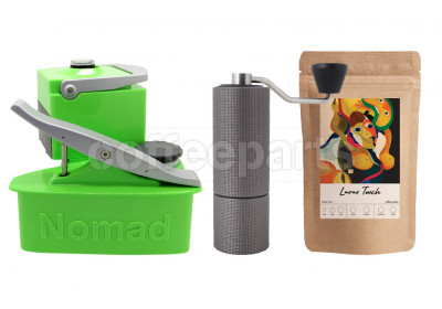 Nomad Camping kit inc Nomad, Timemore C2 Grinder and 250g Coffee: Green