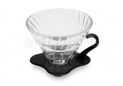Hario 2-Cup V60 Glass with Black Handle Coffee Dripper