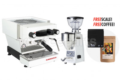 La Marzocco Mini/ Mazzer Mini B Espresso Coffee Machine Package: White 
